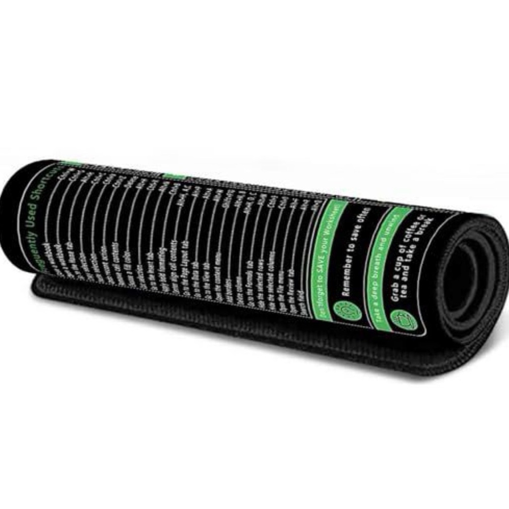 Black and Green Electronics Mat
